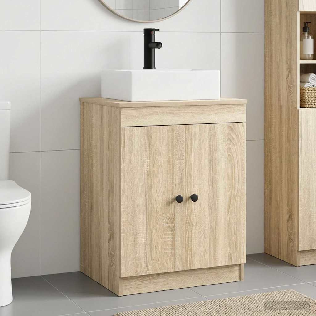 vidaXL Juego de muebles de baño Roble Sonoma Madera de ingeniería