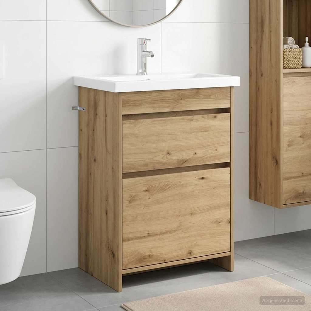 vidaXL Juego de muebles de baño Roble artisan 61 x 40 x 84,5 cm