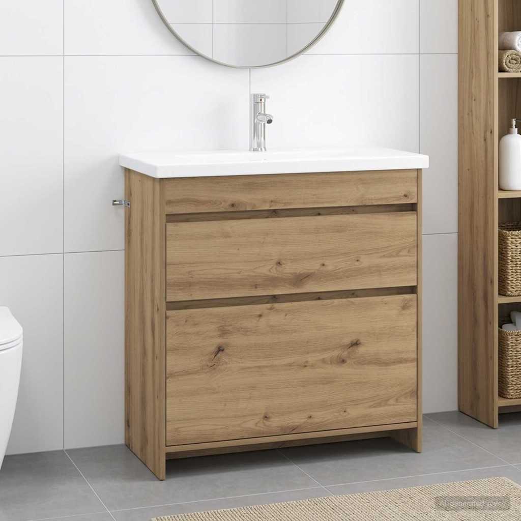 vidaXL Juego de muebles de baño Roble artisan 81 x 40 x 84,5 cm