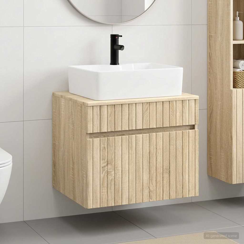 vidaXL Juego de muebles de baño Roble Sonoma Madera de ingeniería