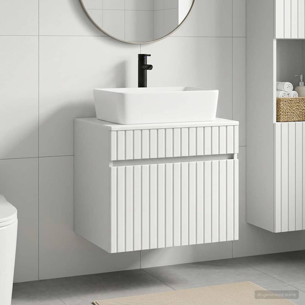 vidaXL Juego de muebles de baño Blanco Madera de ingeniería