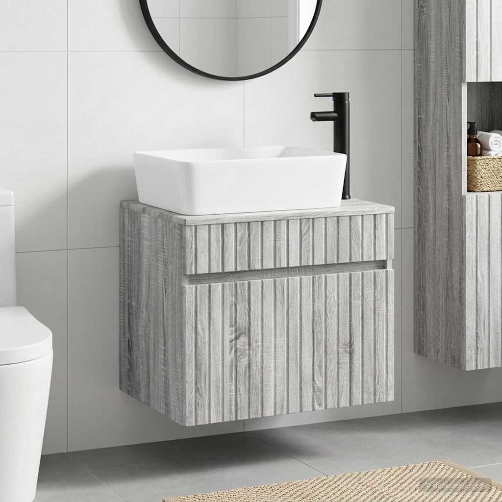 vidaXL Juego de muebles de baño Sonoma gris Madera de ingeniería