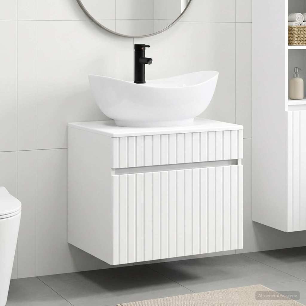 vidaXL Juego de muebles de baño Blanco Madera de ingeniería