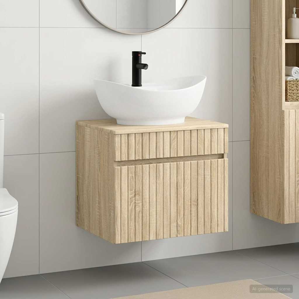 vidaXL Juego de muebles de baño Roble Sonoma Madera de ingeniería