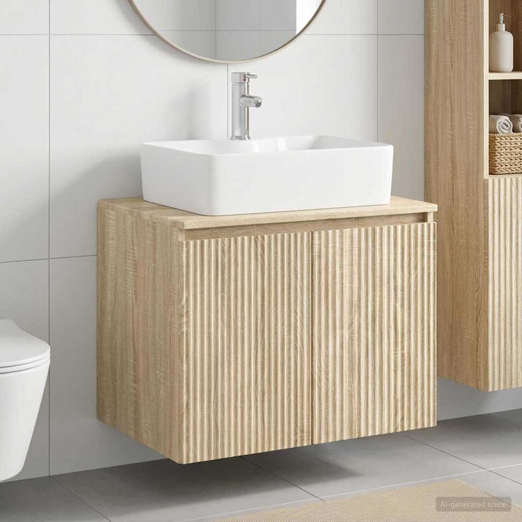 vidaXL Juego de muebles de baño Roble Sonoma Madera de ingeniería