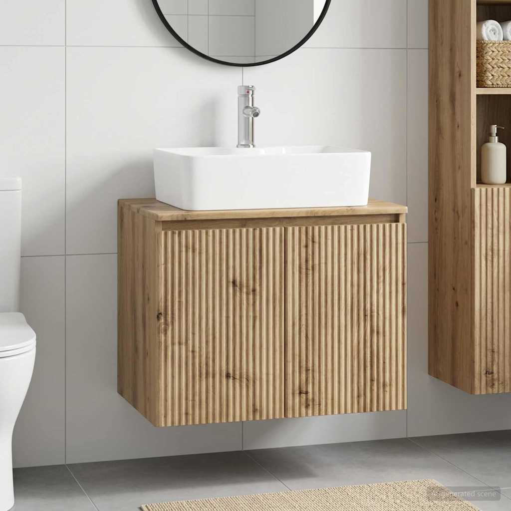 vidaXL Juego de muebles de baño Roble artisan Madera de ingeniería