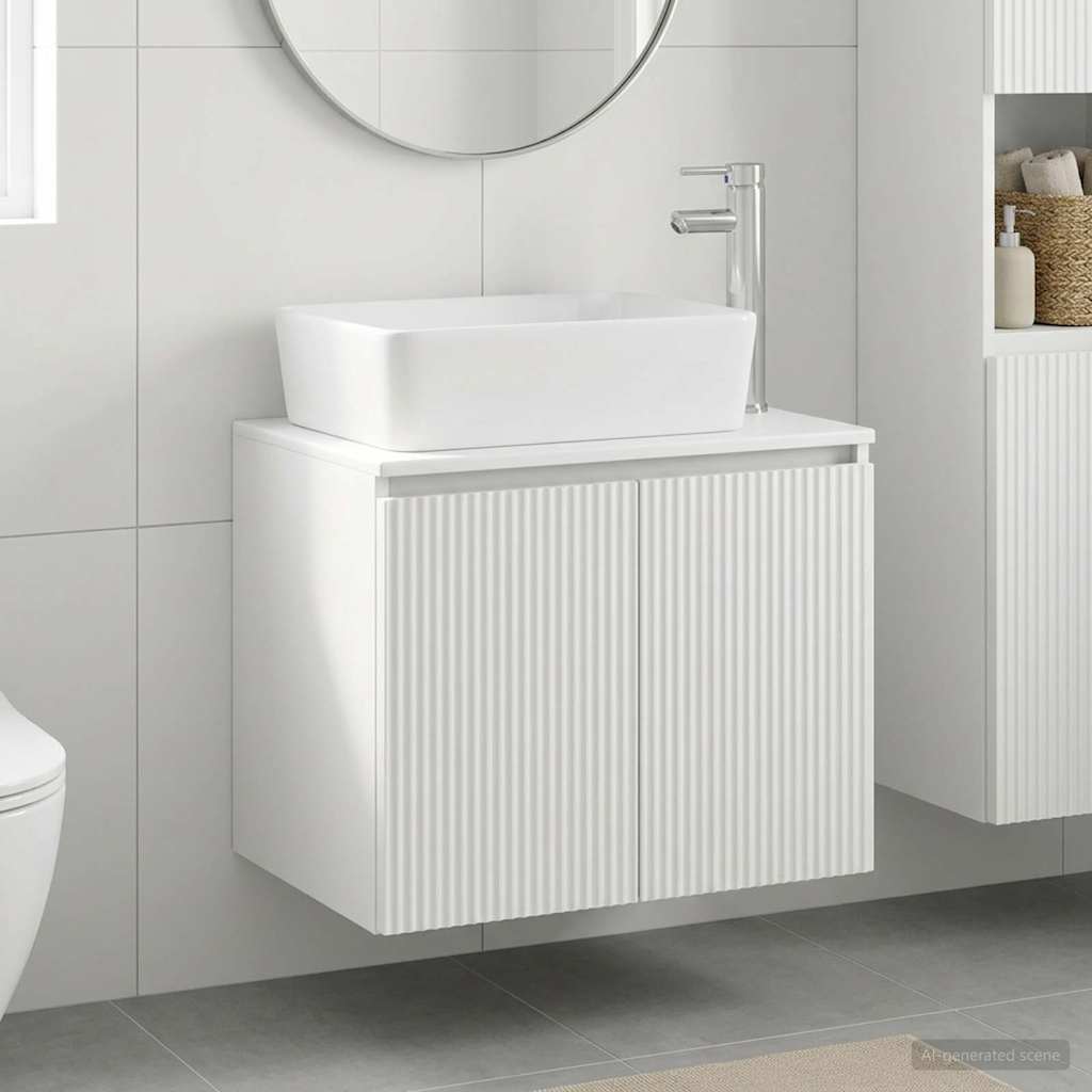 vidaXL Juego de muebles de baño Blanco Madera de ingeniería