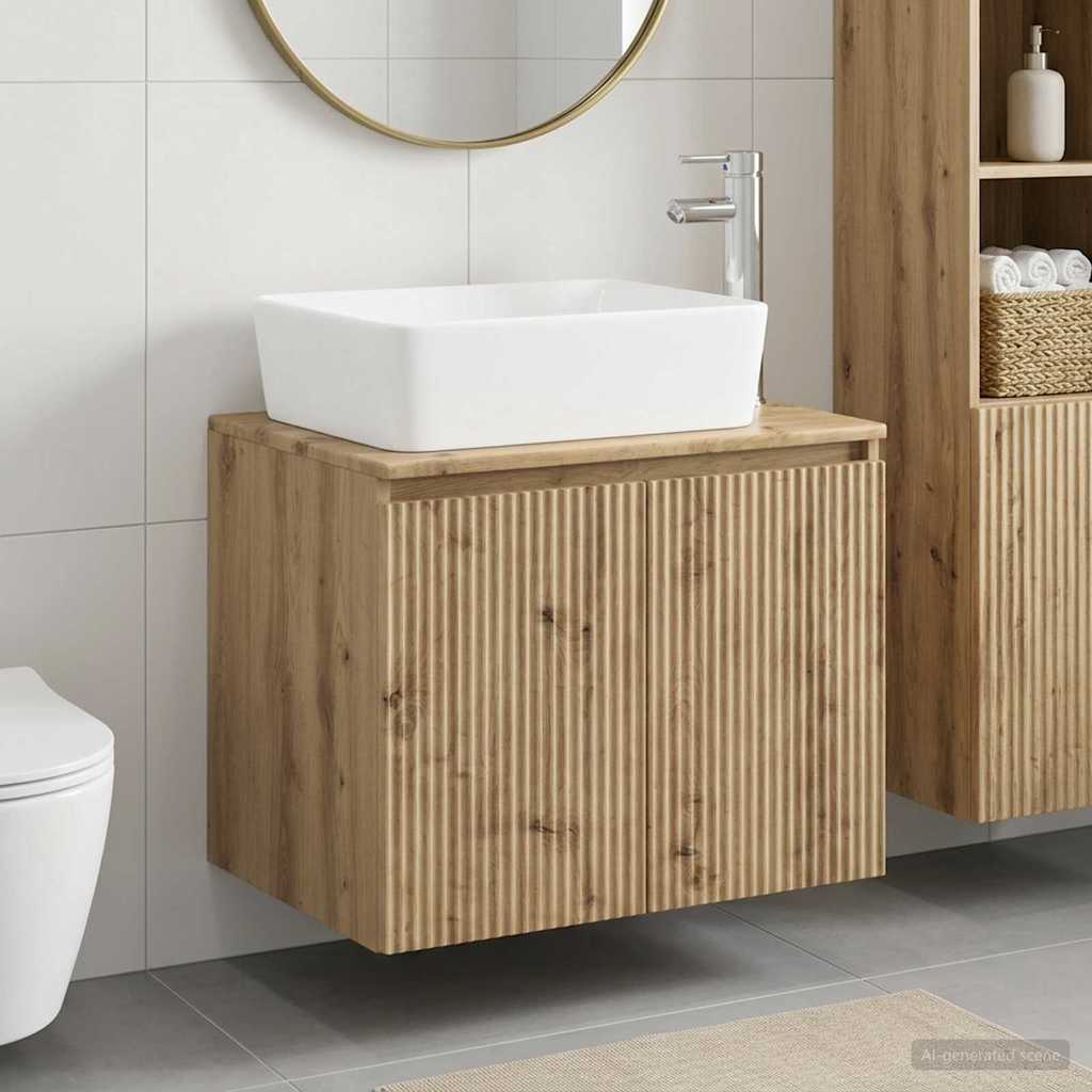 vidaXL Juego de muebles de baño Roble artisan Madera de ingeniería