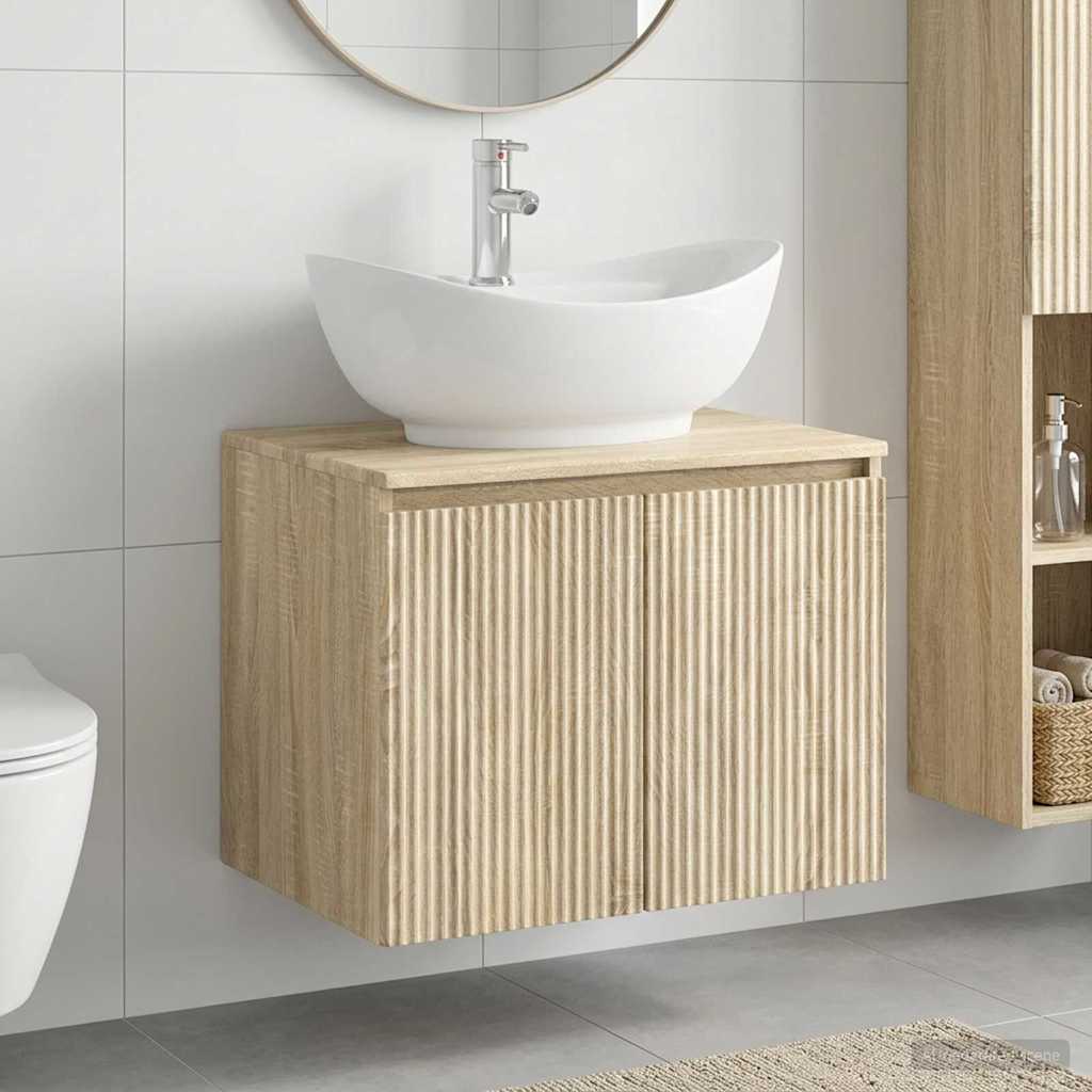 vidaXL Juego de muebles de baño Roble Sonoma Madera de ingeniería