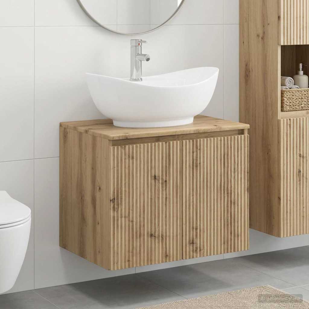 vidaXL Juego de muebles de baño Roble artisan Madera de ingeniería