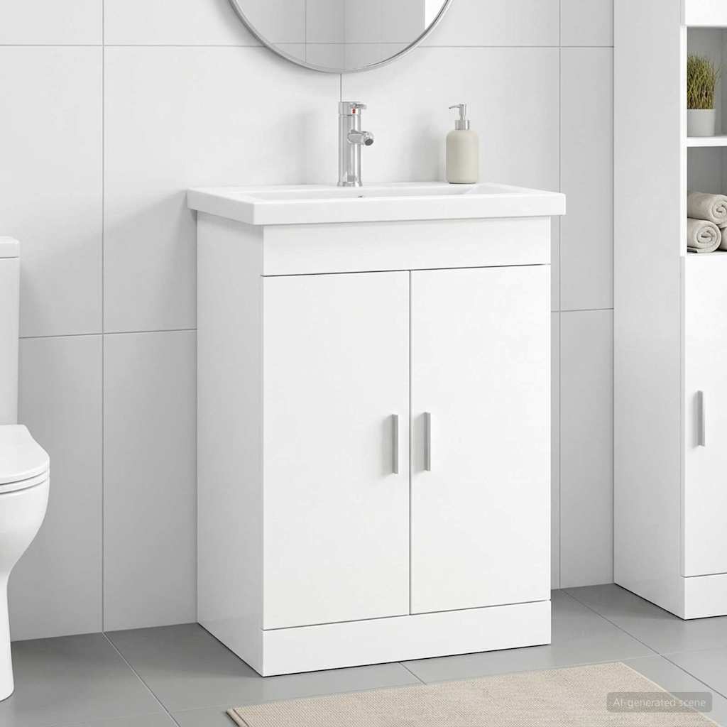 vidaXL Juego de muebles de baño Blanco 61 x 40 x 84,5 cm