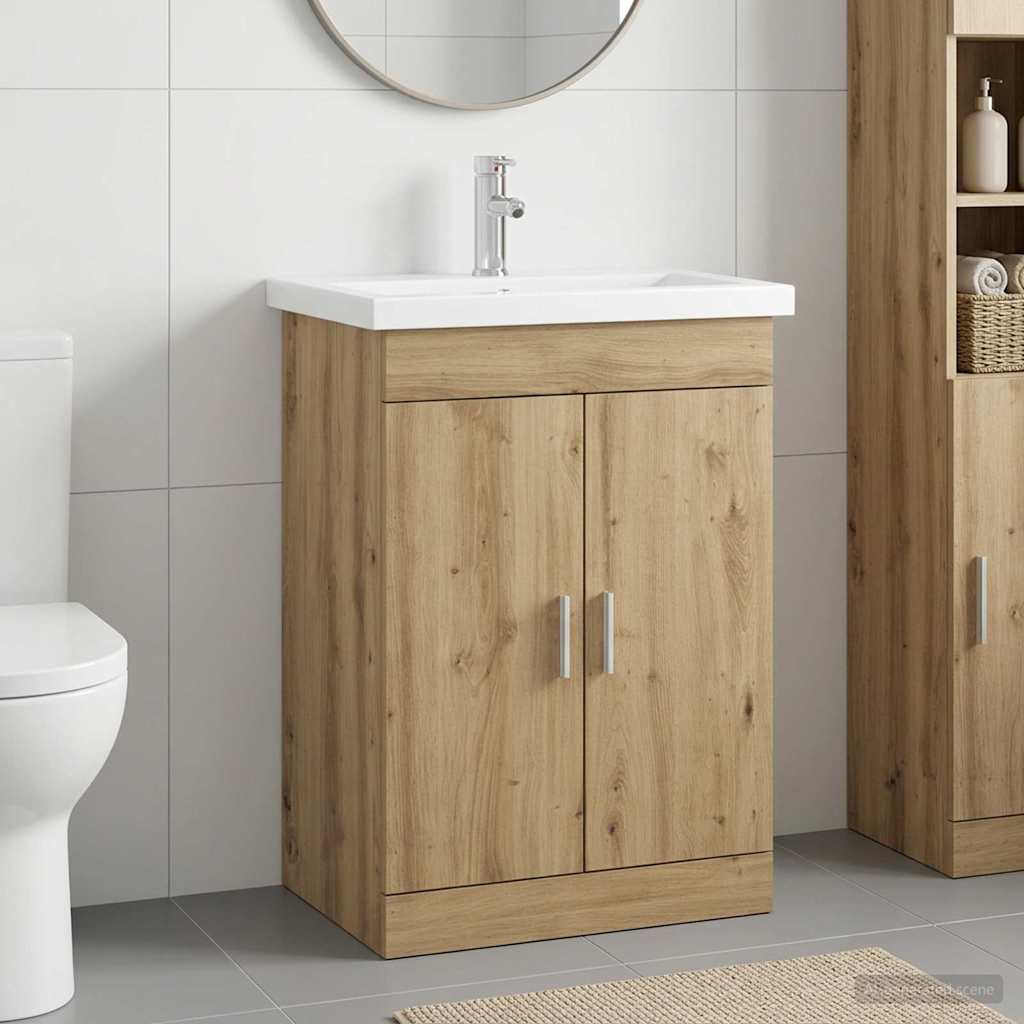vidaXL Juego de muebles de baño Roble artisan 61 x 40 x 84,5 cm