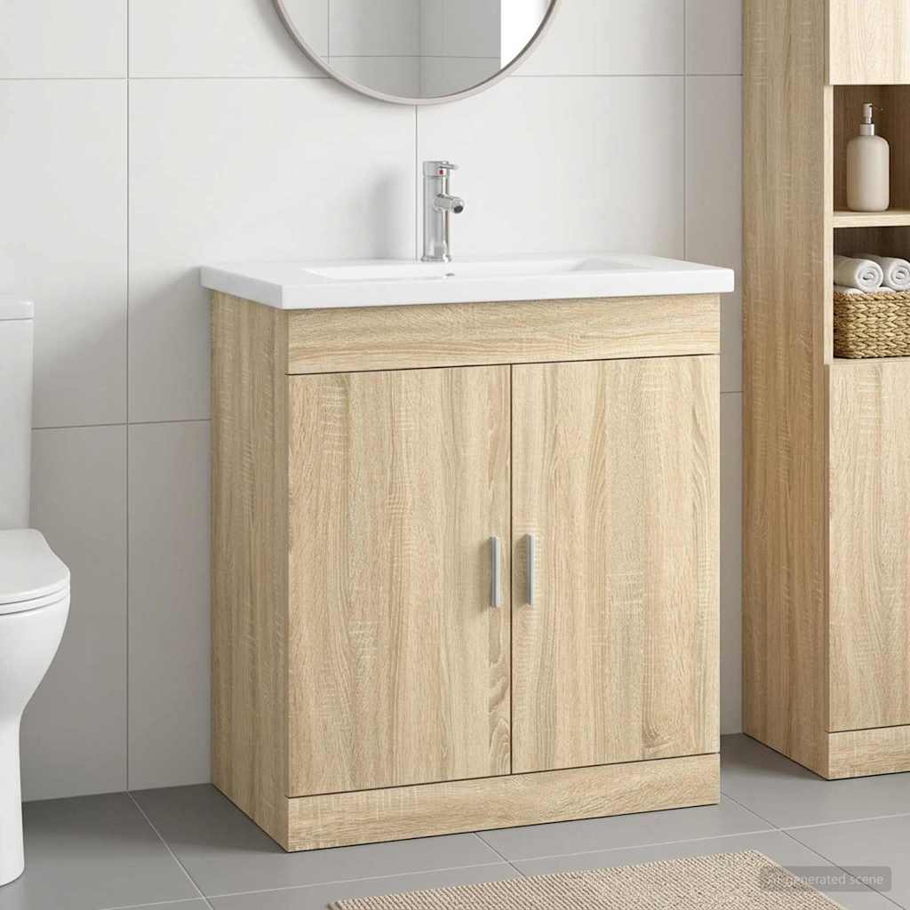 vidaXL Juego de muebles de baño Roble Sonoma 81 x 40 x 84,5 cm