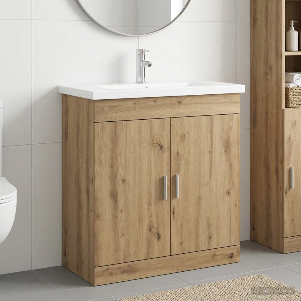 vidaXL Juego de muebles de baño Roble artisan 81 x 40 x 84,5 cm