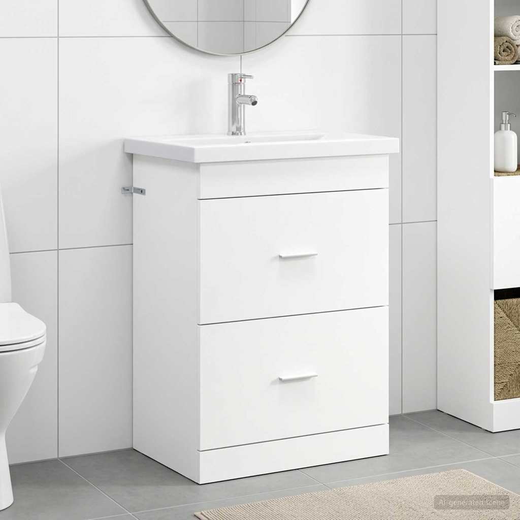 vidaXL Juego de muebles de baño Blanco 61 x 40 x 84,5 cm