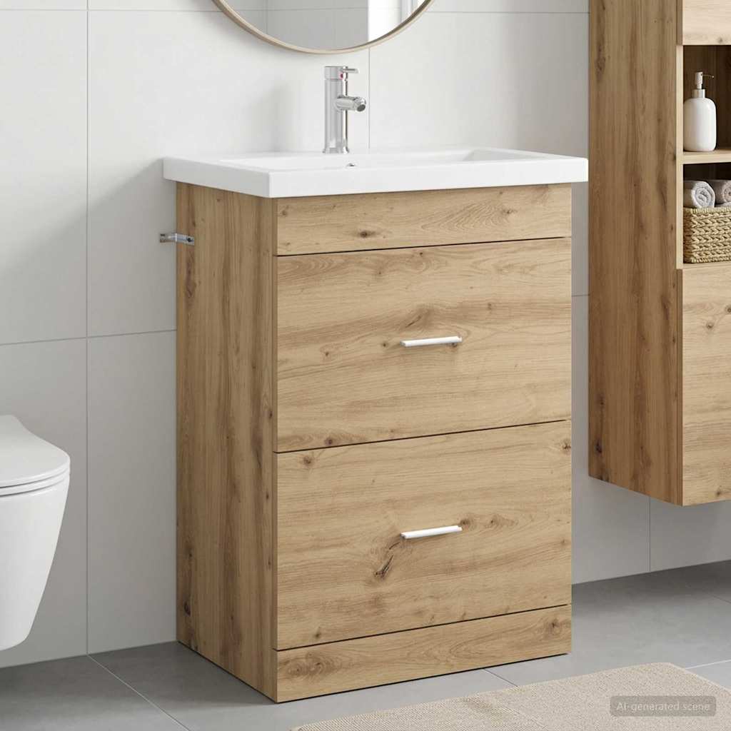 vidaXL Juego de muebles de baño Roble artisan 61 x 40 x 84,5 cm