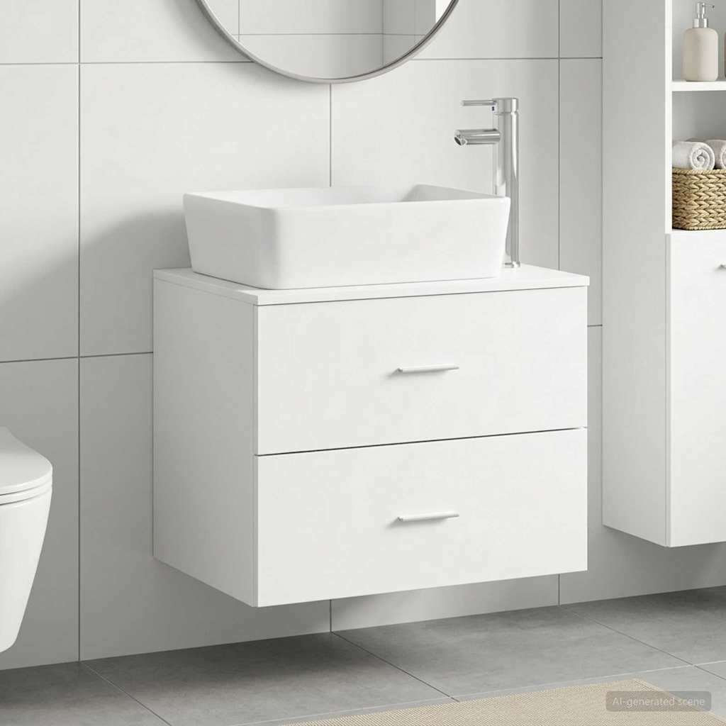 vidaXL Juego de muebles de baño Blanco Madera de ingeniería