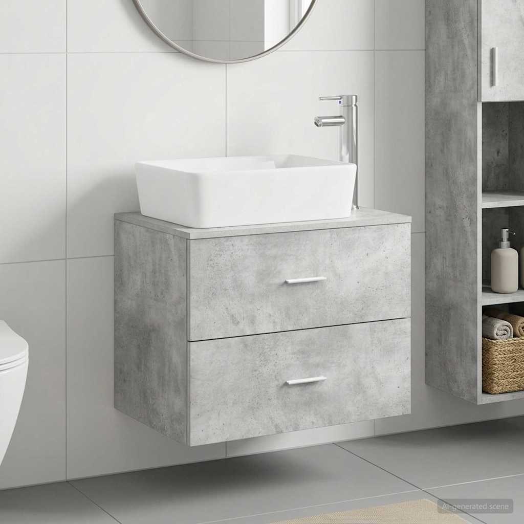 vidaXL Juego de muebles de baño Gris Hormigón Madera de ingeniería
