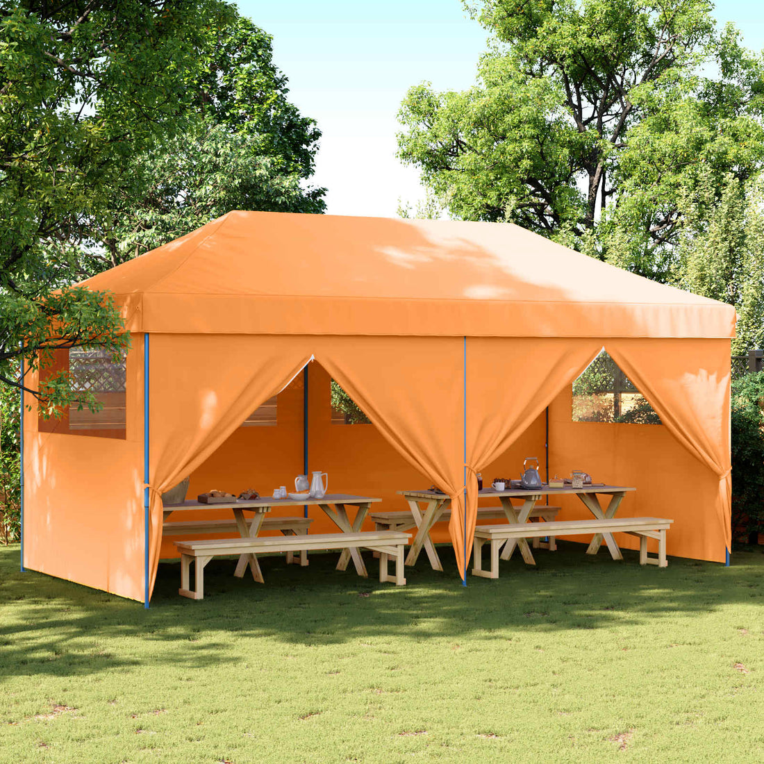 vidaXL Carpa de Fiesta 292 x 580 x 315 cm Naranja Tela Oxford
