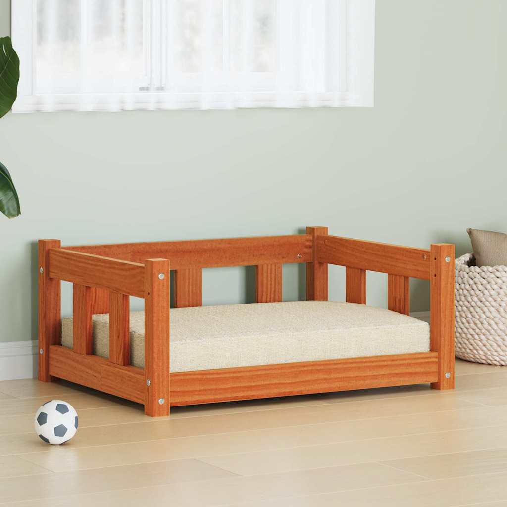 vidaXL Cama para perro Marrón cera 65,5 x 50 x 28 cm