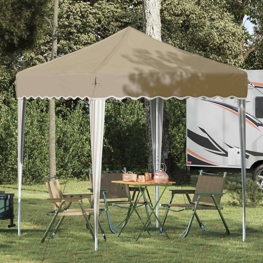 vidaXL Carpa Plegable para Fiestas 195 x 195 x 245 cm Crema