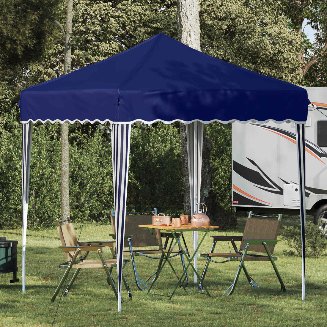 vidaXL Carpa Plegable para Fiestas 195 x 195 x 245 cm Azul Tela Oxford