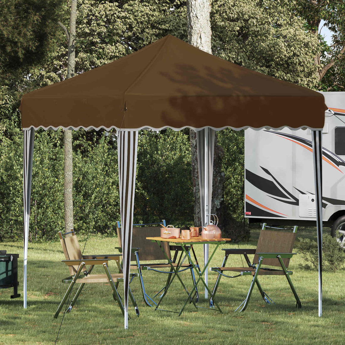 vidaXL Carpa Plegable para Fiestas 195 x 195 x 245 cm Topo Tela Oxford
