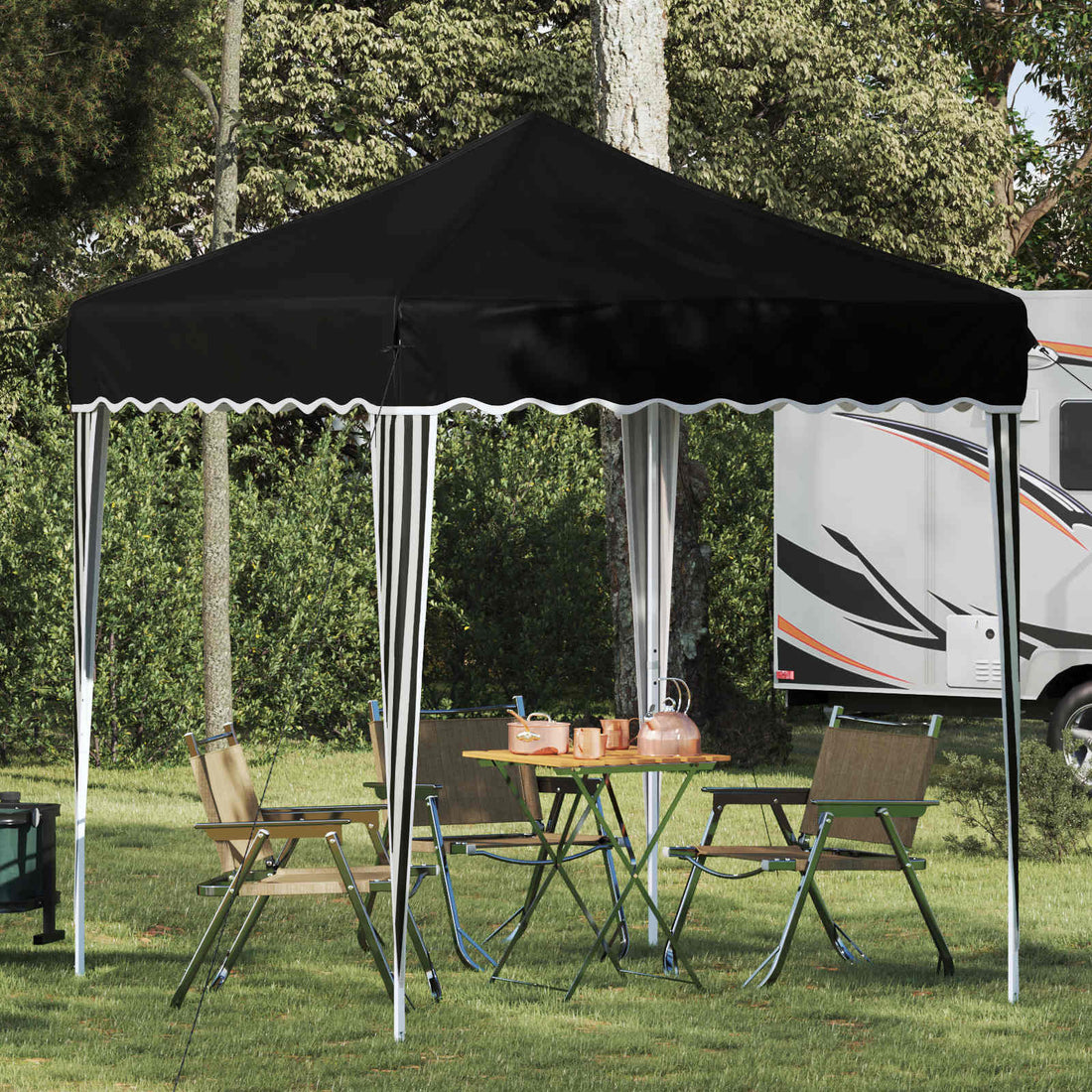 vidaXL Carpa Plegable para Fiestas 195 x 195 x 245 cm Negro