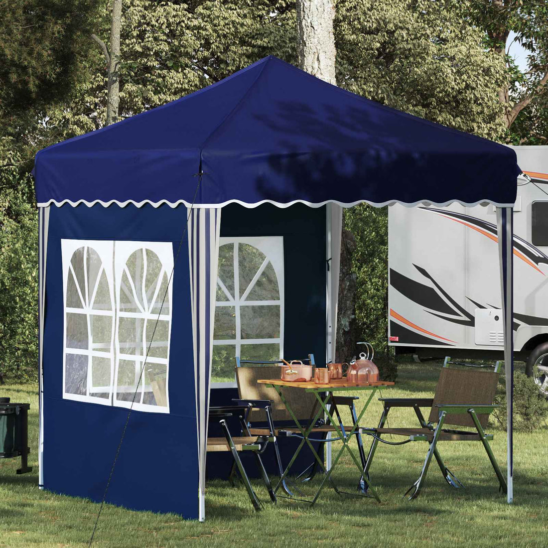 vidaXL Carpa Plegable para Fiestas 195 x 195 x 245 cm Azul Tela Oxford