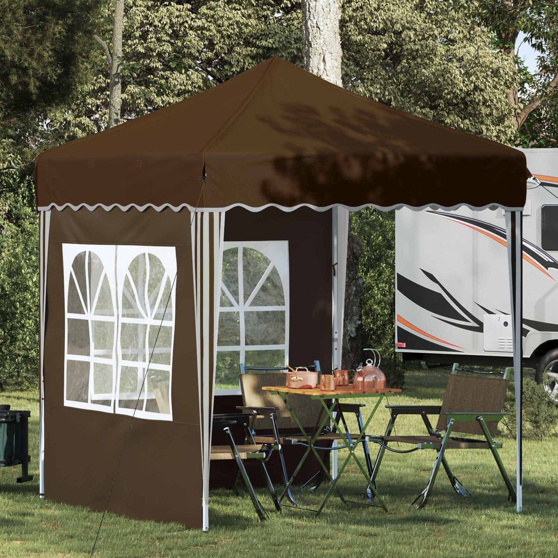 vidaXL Carpa Plegable para Fiestas 195 x 195 x 245 cm Topo Tela Oxford