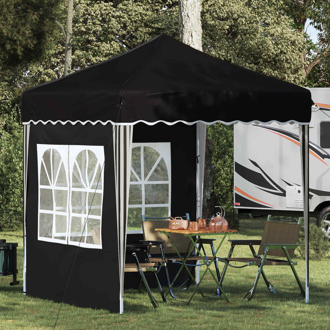 vidaXL Carpa Plegable para Fiestas 195 x 195 x 245 cm Negro