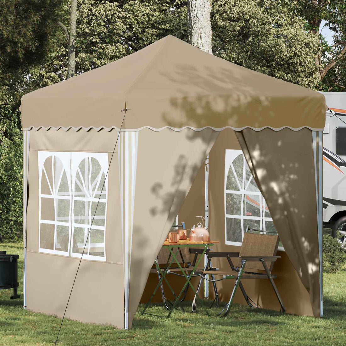 vidaXL Carpa Plegable para Fiestas 195 x 195 x 245 cm Crema