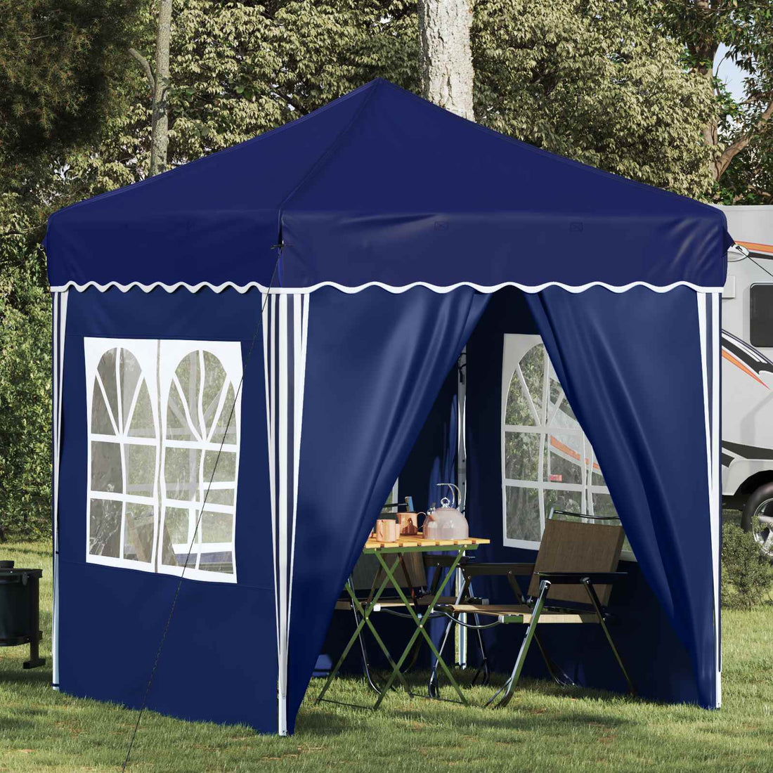 vidaXL Carpa Plegable para Fiestas 195 x 195 x 245 cm Azul Tela Oxford