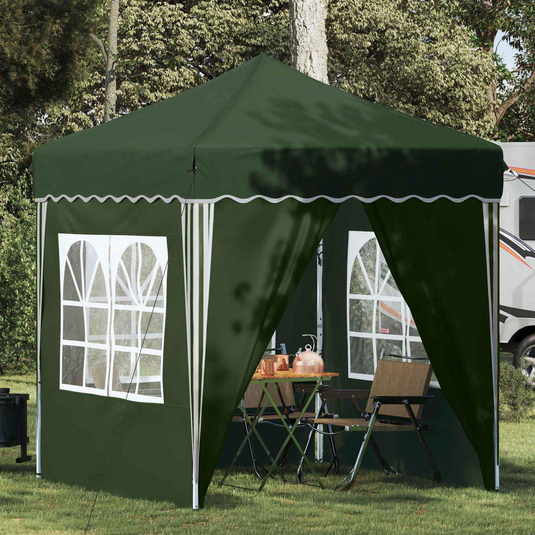 vidaXL Carpa Plegable para Fiestas 195 x 195 x 245 cm Verde