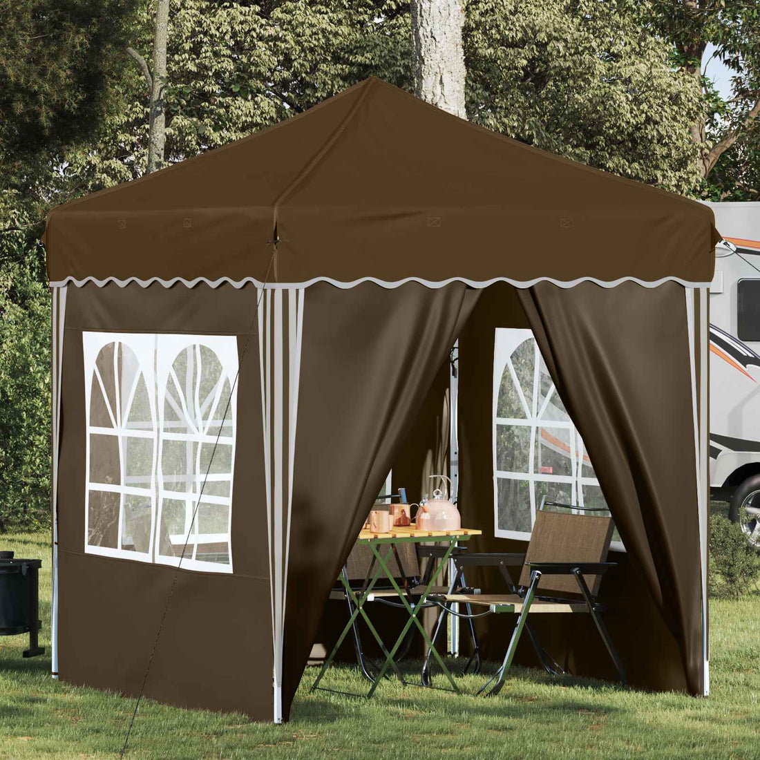 vidaXL Carpa Plegable para Fiestas 195 x 195 x 245 cm Topo Tela Oxford