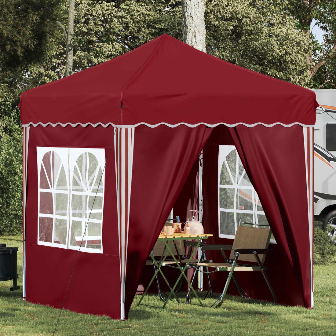 vidaXL Carpa Plegable para Fiestas 195 x 195 x 245 cm Burdeos
