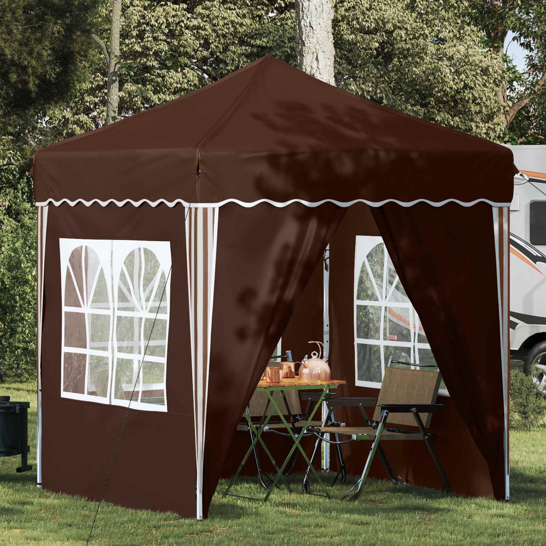 vidaXL Carpa Plegable para Fiestas 195 x 195 x 245 cm Marrón