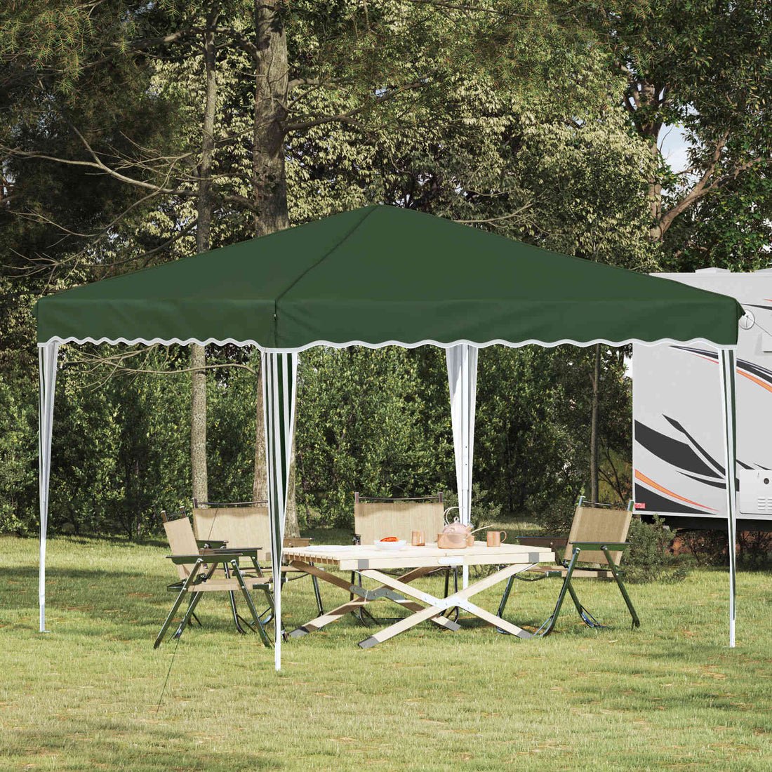 vidaXL Carpa Plegable para Fiestas 288 x 288 x 245 cm Verde