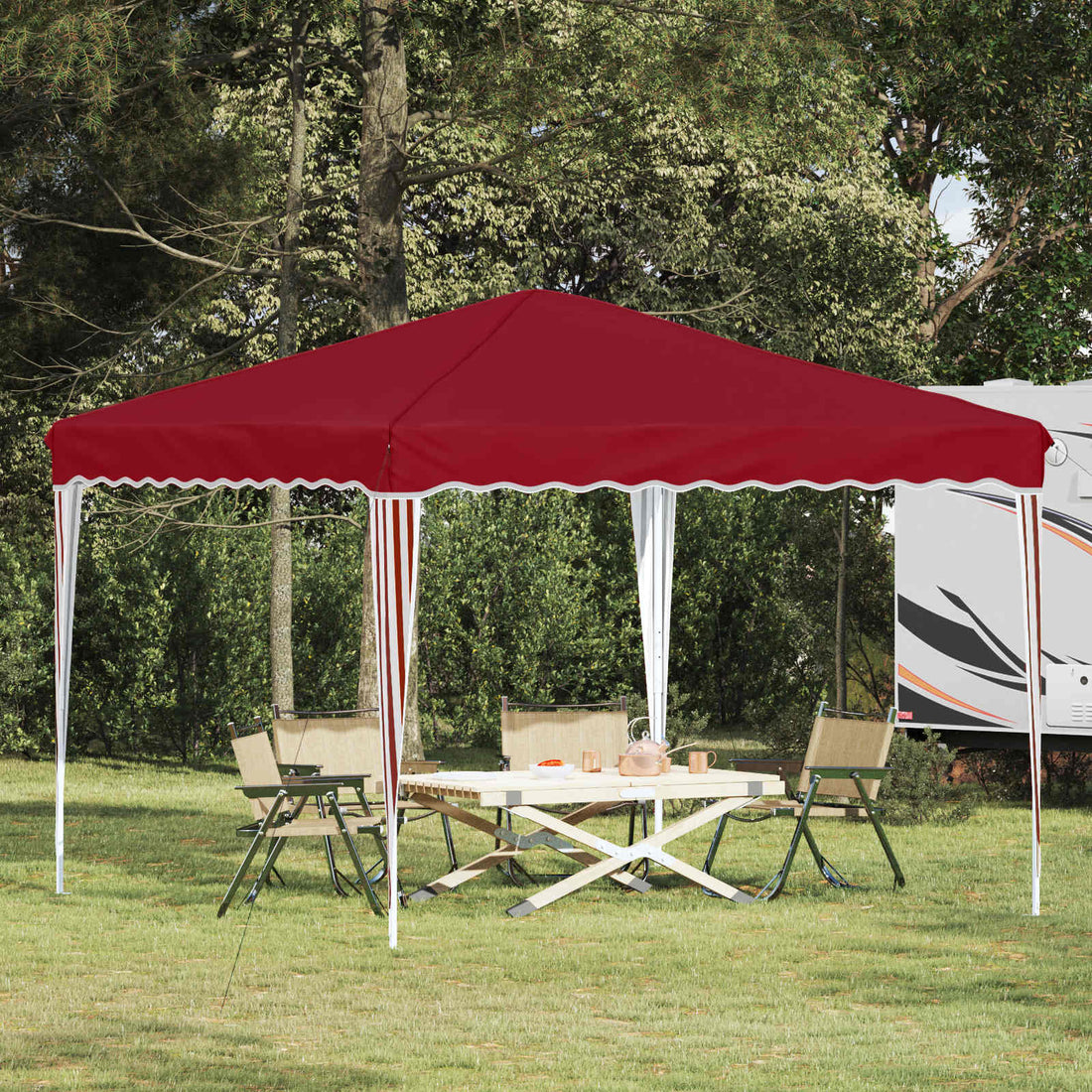 vidaXL Carpa Plegable para Fiestas 288 x 288 x 245 cm Burdeos