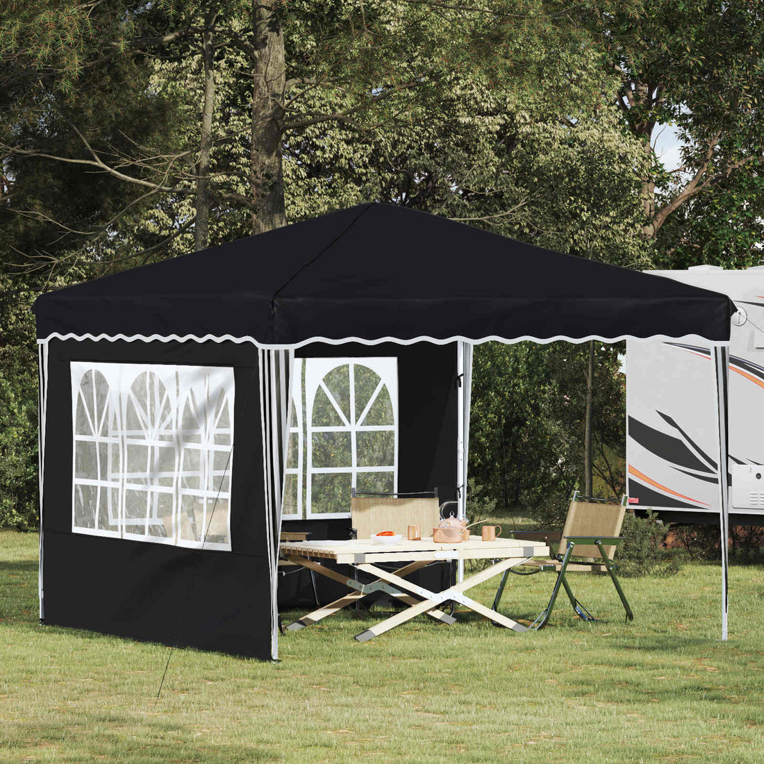 vidaXL Carpa Plegable para Fiestas 288 x 288 x 245 cm Gris antracita