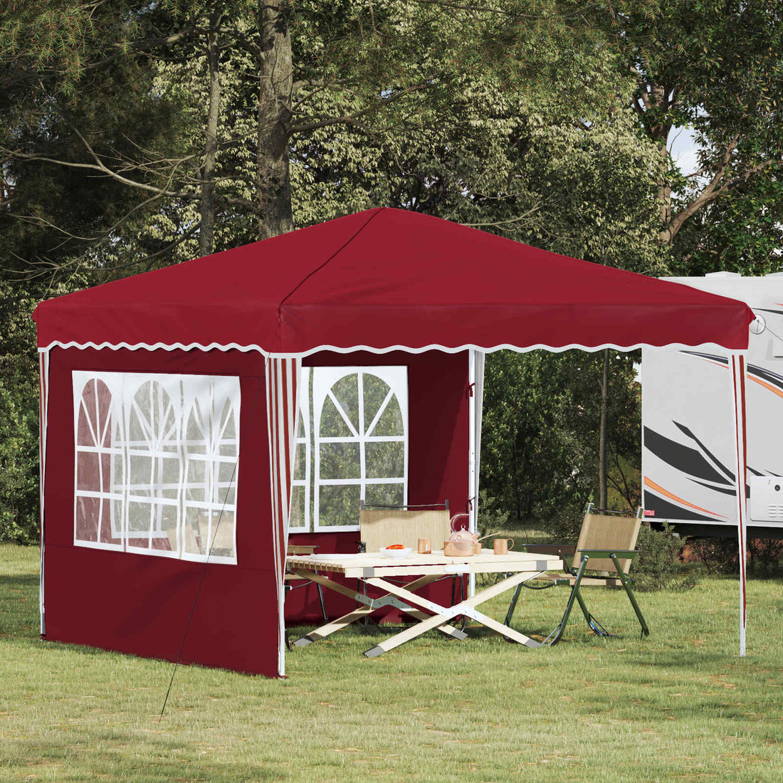vidaXL Carpa Plegable para Fiestas 288 x 288 x 245 cm Burdeos
