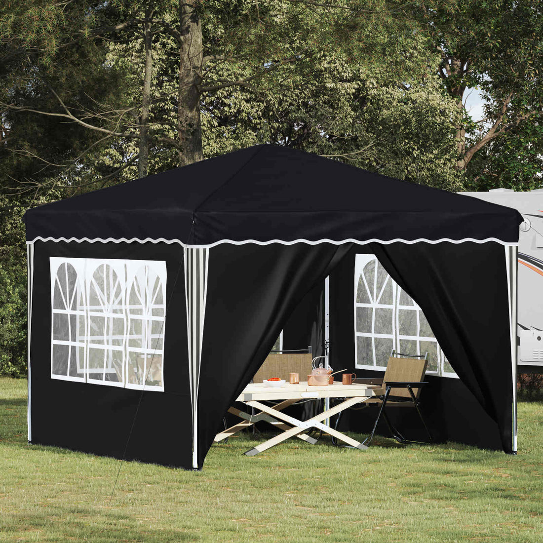 vidaXL Carpa Plegable para Fiestas 288 x 288 x 245 cm Gris antracita