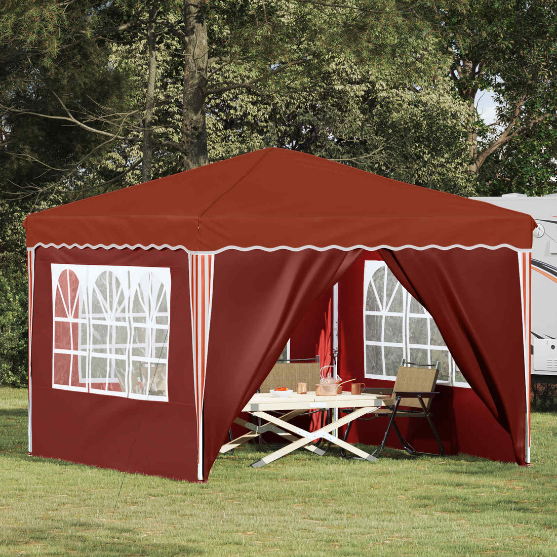 vidaXL Carpa Plegable para Fiestas 288 x 288 x 245 cm Terracota