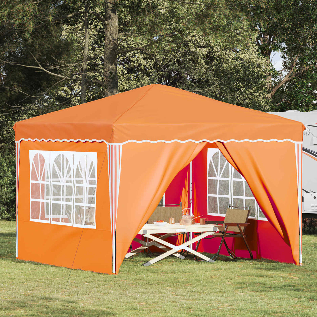 vidaXL Carpa Plegable para Fiestas 288 x 288 x 245 cm Naranja