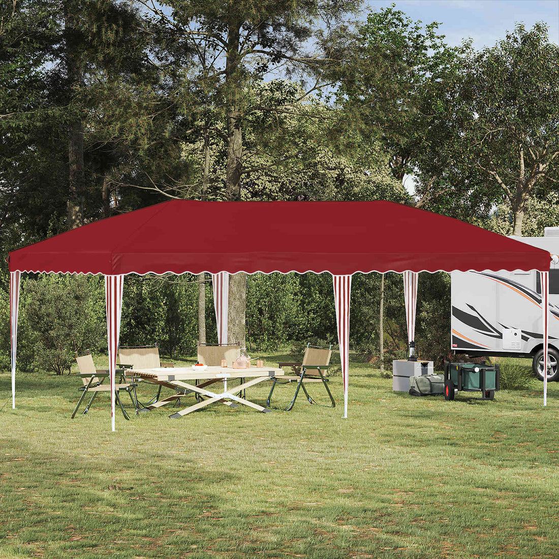 vidaXL Carpa Plegable para Fiestas 575 x 290 x 245 cm Burdeos