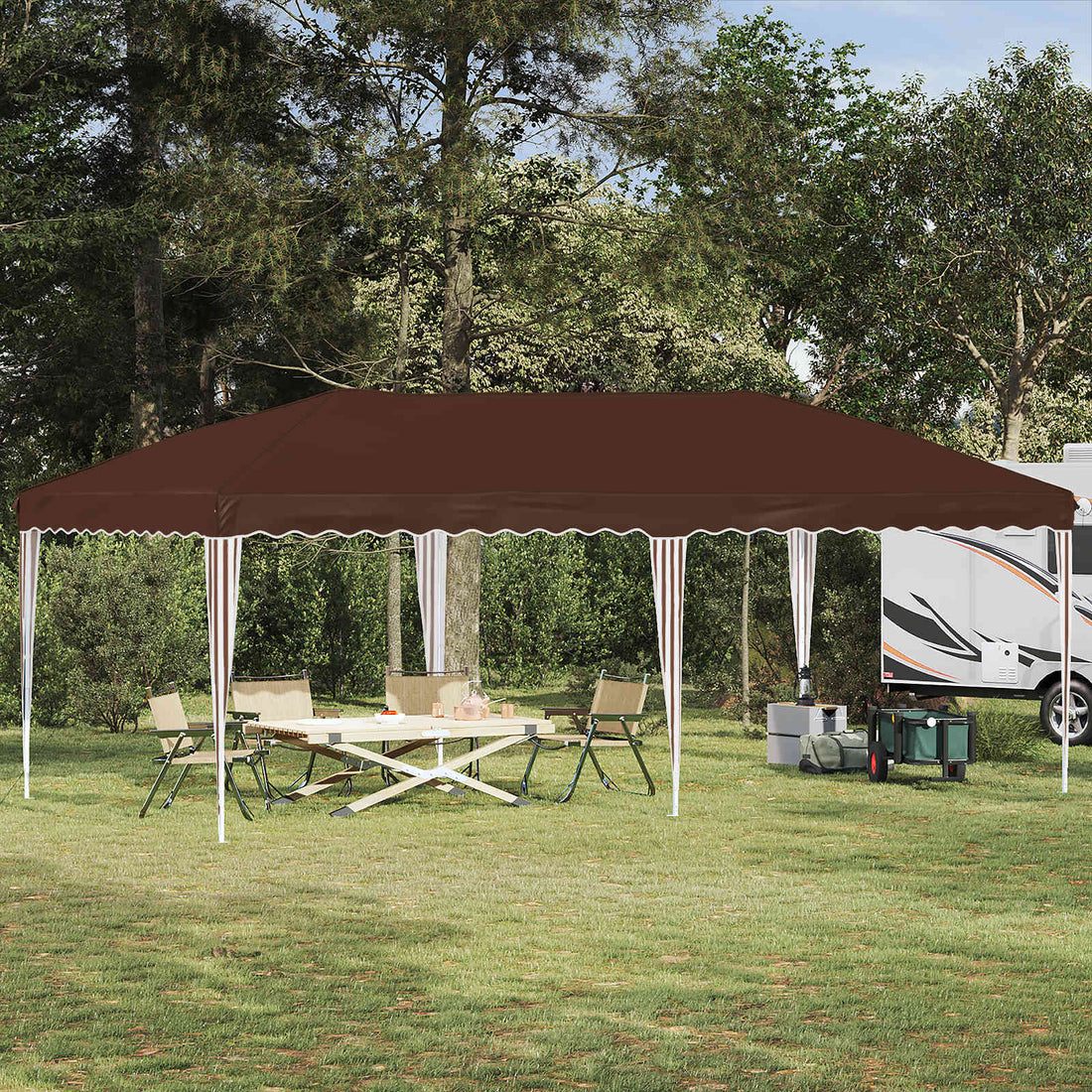 vidaXL Carpa Plegable para Fiestas 575 x 290 x 245 cm Marrón