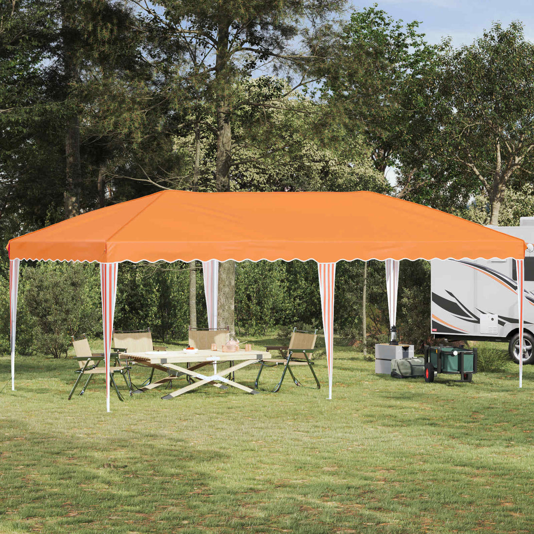 vidaXL Carpa Plegable para Fiestas 575 x 290 x 245 cm Naranja