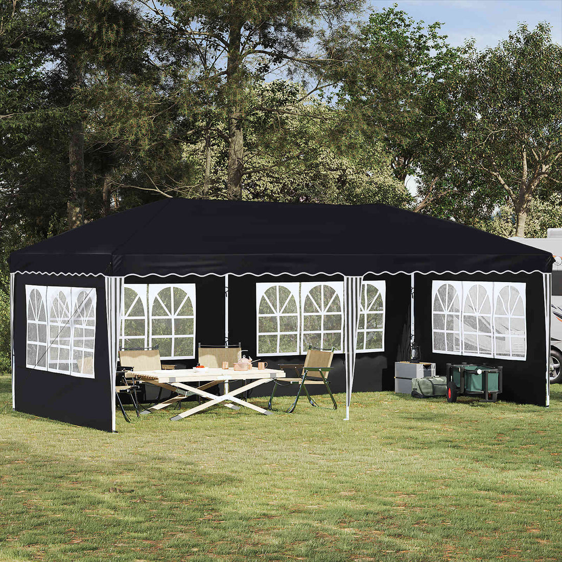 vidaXL Carpa Plegable para Fiestas 575 x 289 x 245 cm Antracita