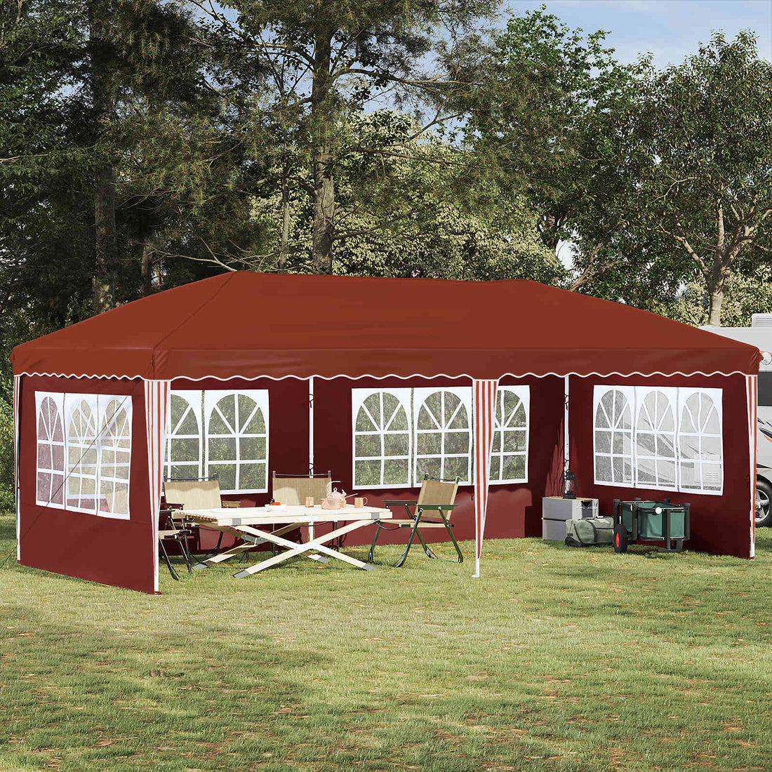 vidaXL Carpa Plegable para Fiestas 575 x 289 x 245 cm Terracota