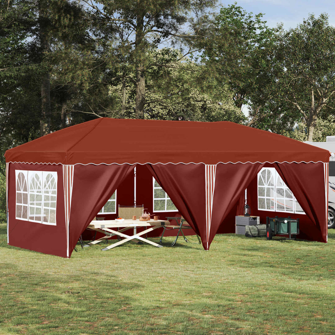 vidaXL Carpa Plegable para Fiestas 575 x 288 x 245 cm Terracota